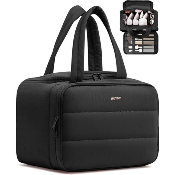 Large travel toiletry bag waterproof makeup bag organizer with wet dry compartme - Picture 7 of 7